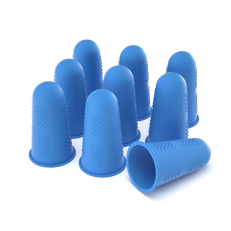 Lot 12 Doigtiers En Silicone Noir 3 Tailles - Protection Pour Tri De Papier, Couture, Cuisine, Jardinage - 6