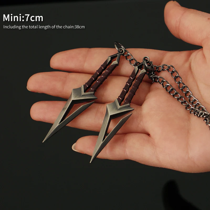 Valorant Keychain 9cm Shashui Sect's Black Wave Blade Mini Metal Knife Game Peripheral With Chain Weapon Model Gift Toy for Boys 6
