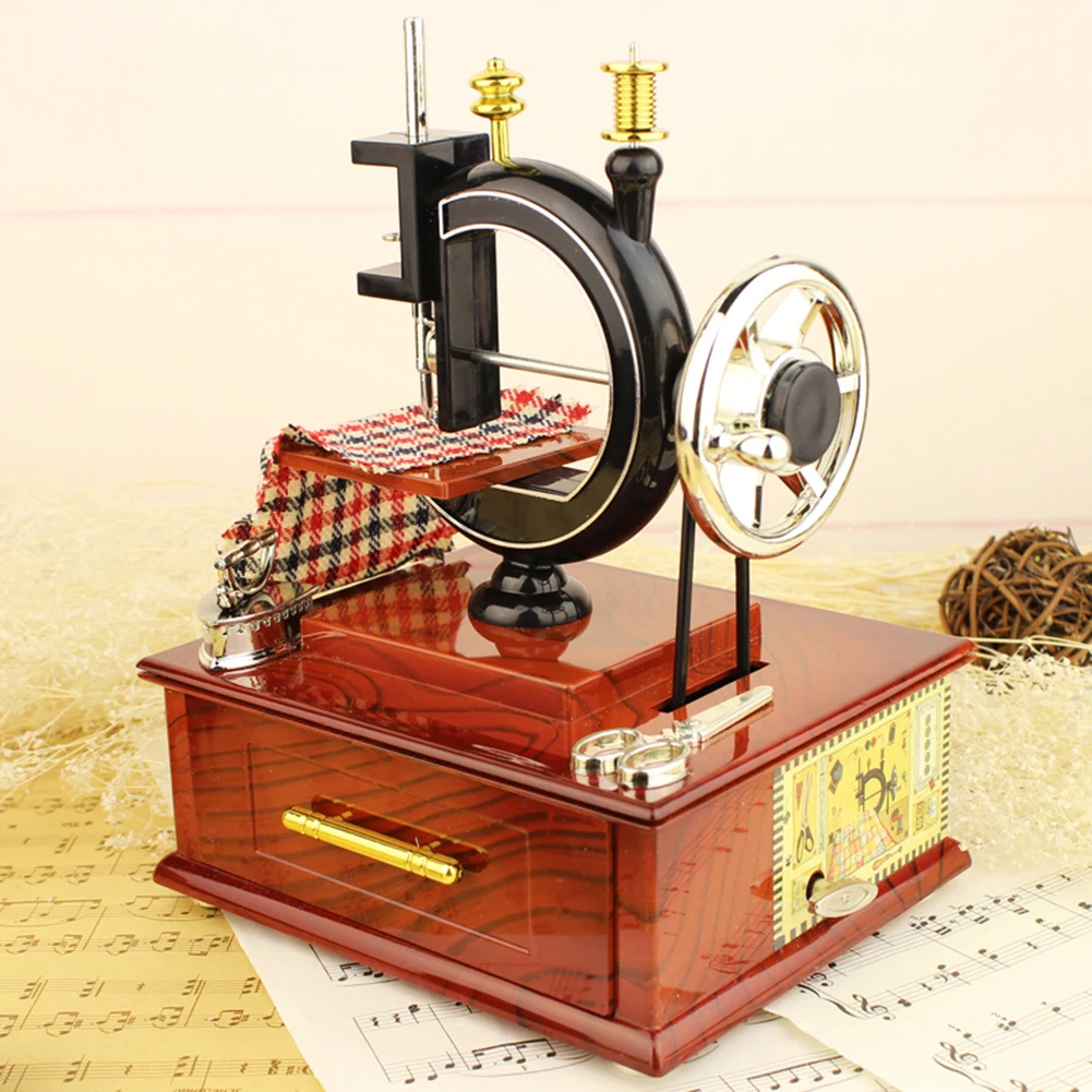 Sewing Machine Music Box Classic Sewing Machines Music Box Best Gift Mechanical Lovely Table Decoration for Boys Girls