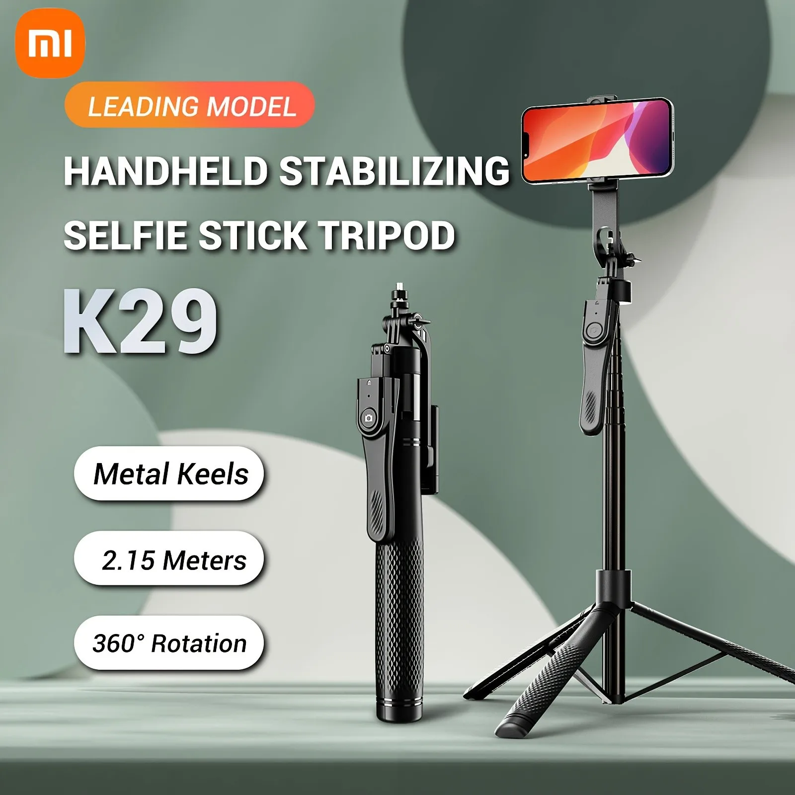 Xiaomi 2.15M Untra Lungo Selfie Stick Treppiede K29 Supporto Per Telefono In Alluminio Retrattile All-In-One A 360 Gradi Per Vlog/Selfie/Video