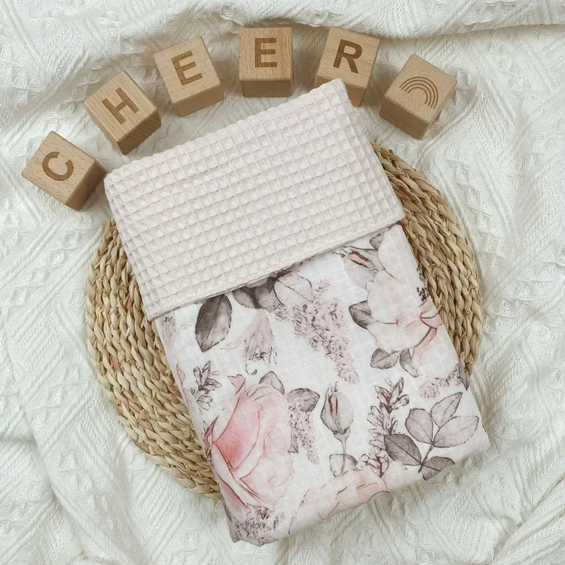 Cotton Waffle Baby Swaddle Blanket Newborn Muslin Baby Bedding Blanket Gauze Infant Recieving Blankets Print Babies Accessories 3