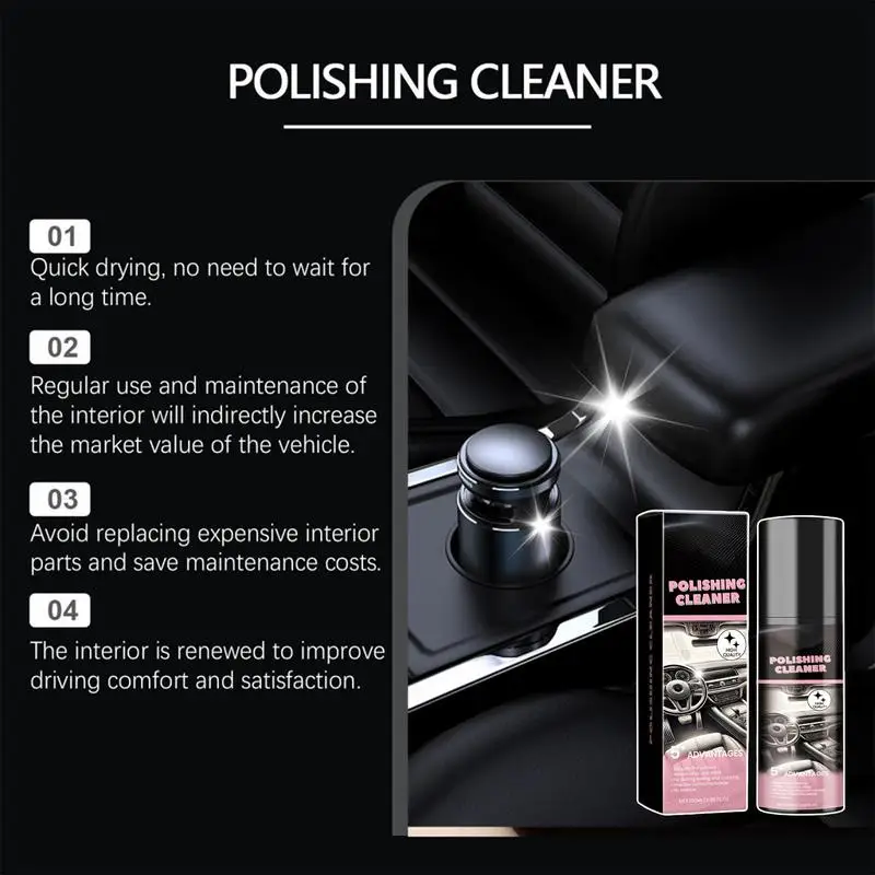 100ml Car Interior Polishing Cleaner Car Leather Seat Detailer Spray Protective Interior Cleaner Car Detailing Spray Cleaner