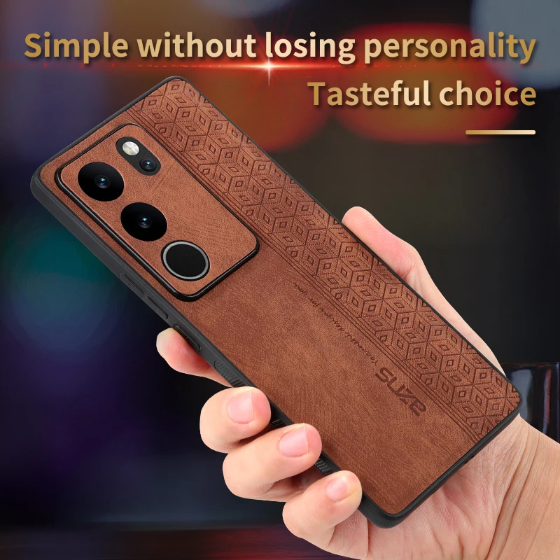 

Luxury Leather Case For VIVO V25 27 Pro E For VIVO X80 90 S Pro Fashion Business Elite Shock proof Cell Phone Cover