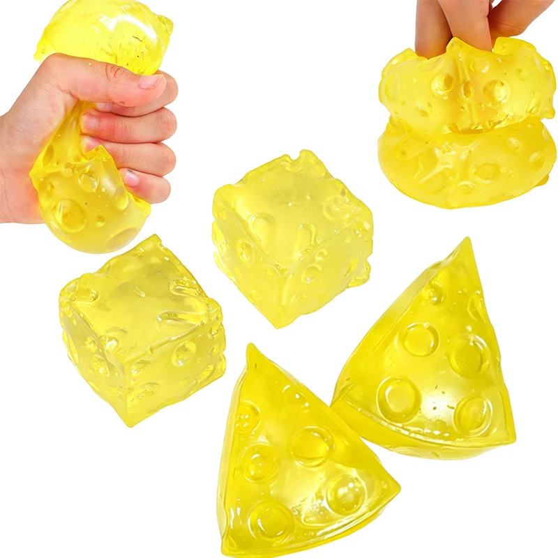 Ultra-Soft Squishy Cheese Stress Relief Fidget Toy - Slow Rebound Sensory Gift