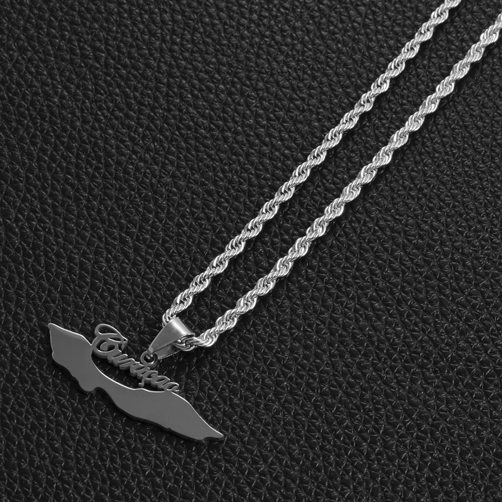 Curaçao Kaart Ketting | Goud Kleur 3