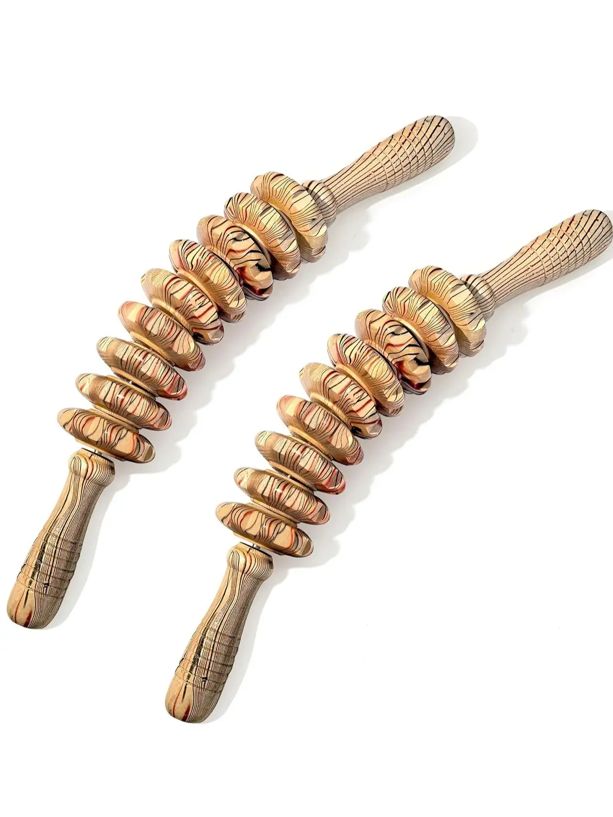 Multifunktionaler Massageroller aus Holz zur Ganzkörper-Muskelentlastung, glatt poliertes Bauchmassagegerät, tragbar, stressreduzierend – Detail 4