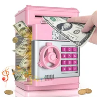 Mini ATM Machine Electronic Piggy Bank Safe Box Money Boxes For Children Digital Coins Cash Saving Safe Deposit Kid Xmas Gifts 1