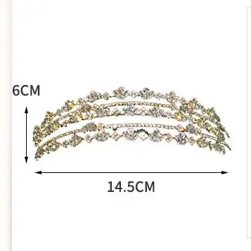 Wedding Multi-layer Zircon Hair Band Luxury Crystal Tiara Headdress Bride Accessories Hair Band