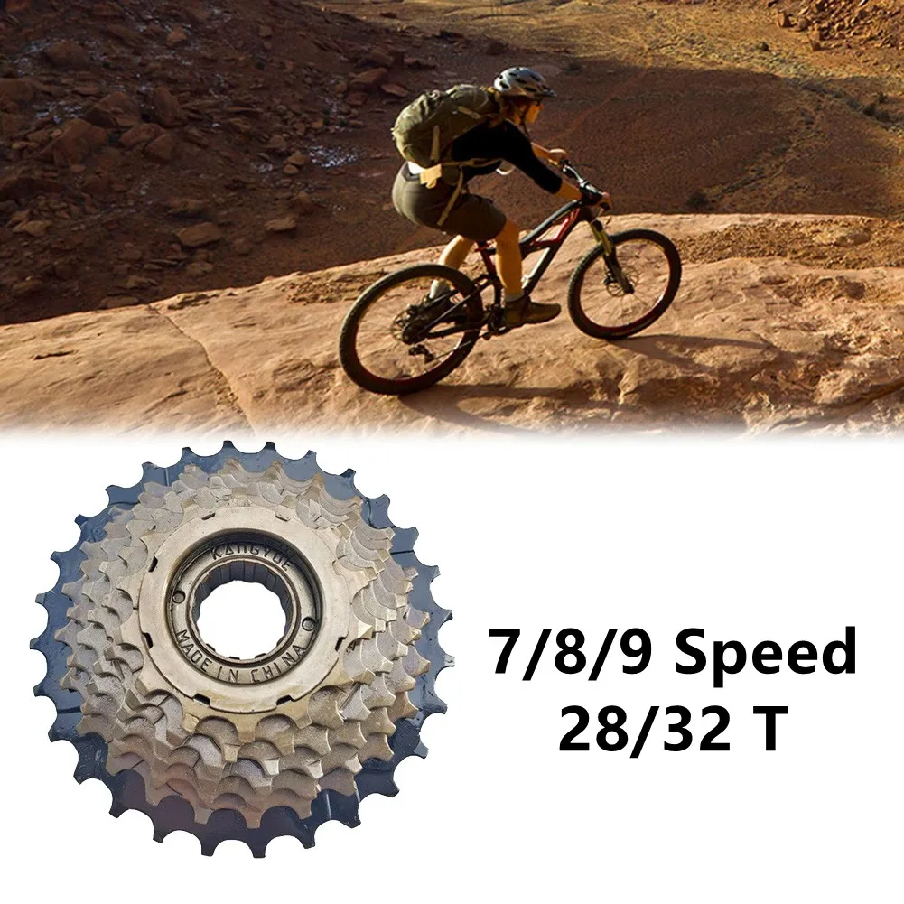 Mtb Bike Freewheel 7/8/9 Speed Rotating Thread Cassette Freewheel High Tensile Steel 28/32t