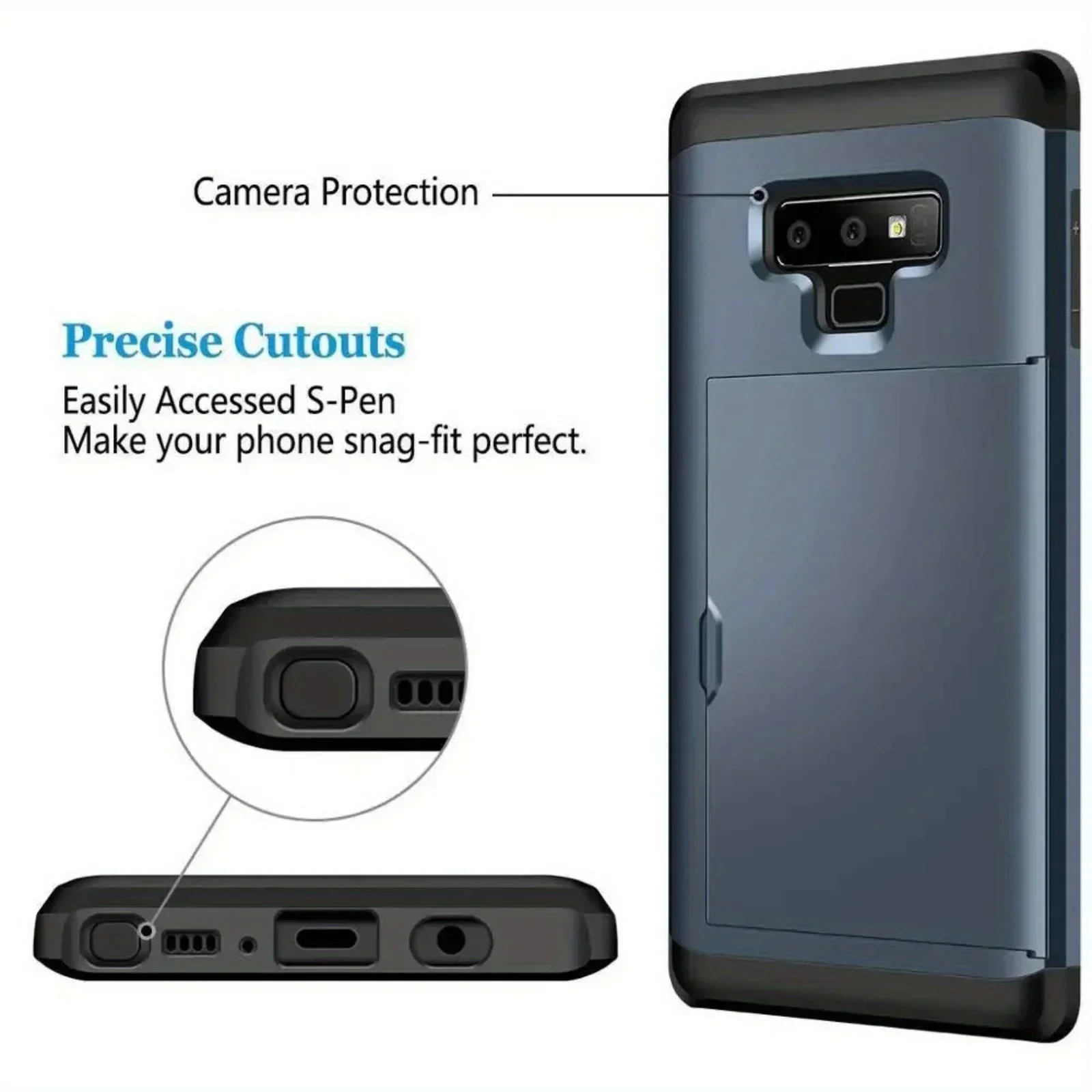 Premium Wallet Phone Case with Card Holder - Dual Layer Hybrid Shell