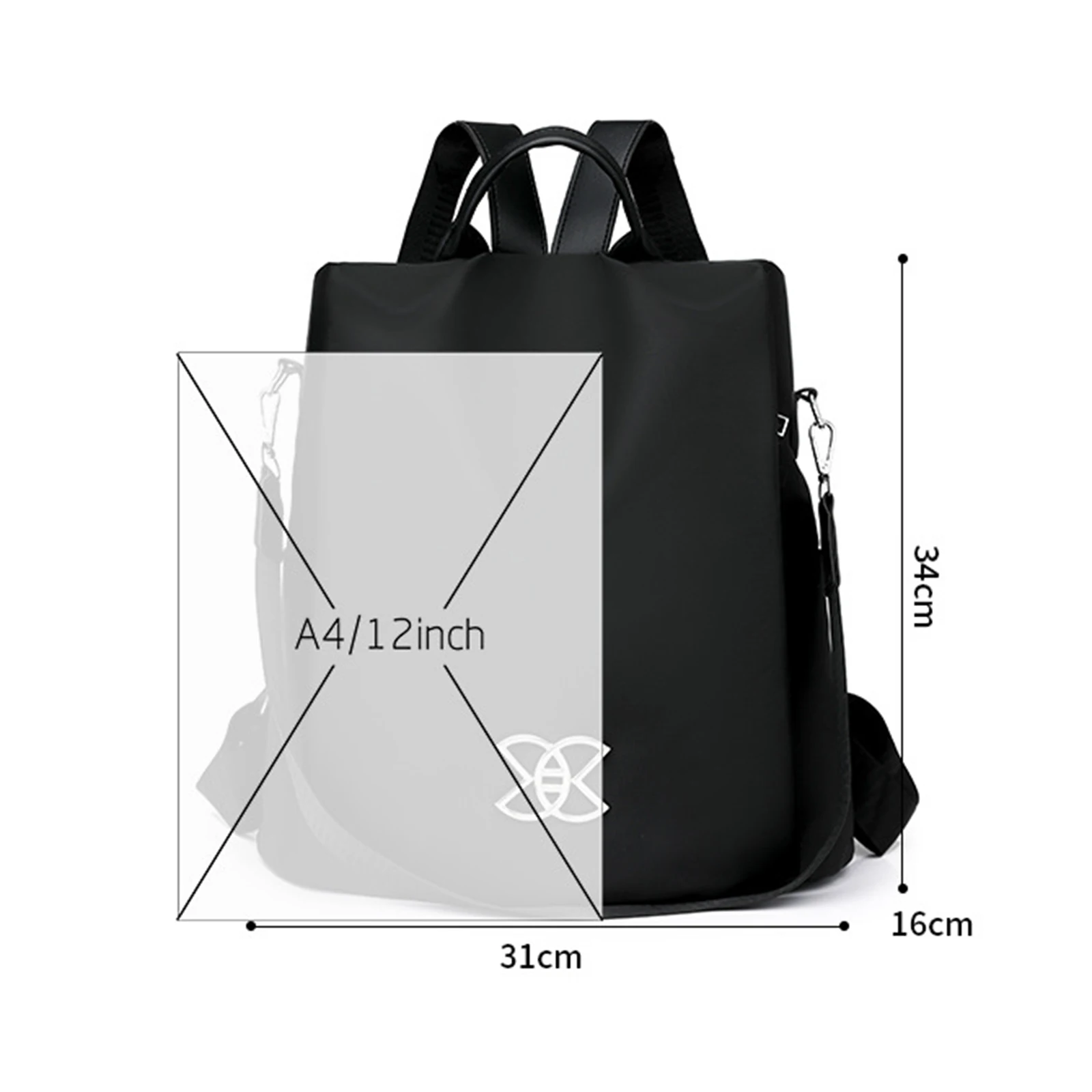 여성용 옥스포드 레저 숄더백 대용량 컨버터블 데이팩 짧은 여행을 위한 캐주얼 데이팩 휴대폰 책 간식