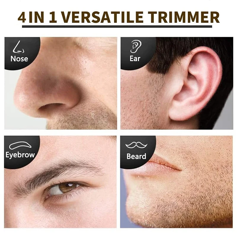 4in1 Rechargeable Nose Trimmer Beard Trimmer for Men Ear Eyebrow Nose Hair Trimmer for Nose and Ear Hair Removal Clean Machine images - 6