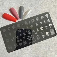 Human Skeleton Symbols Stamping Plate Skul Nail Plate Skul Bone Nail Stamp Plates Mouteen-010 1