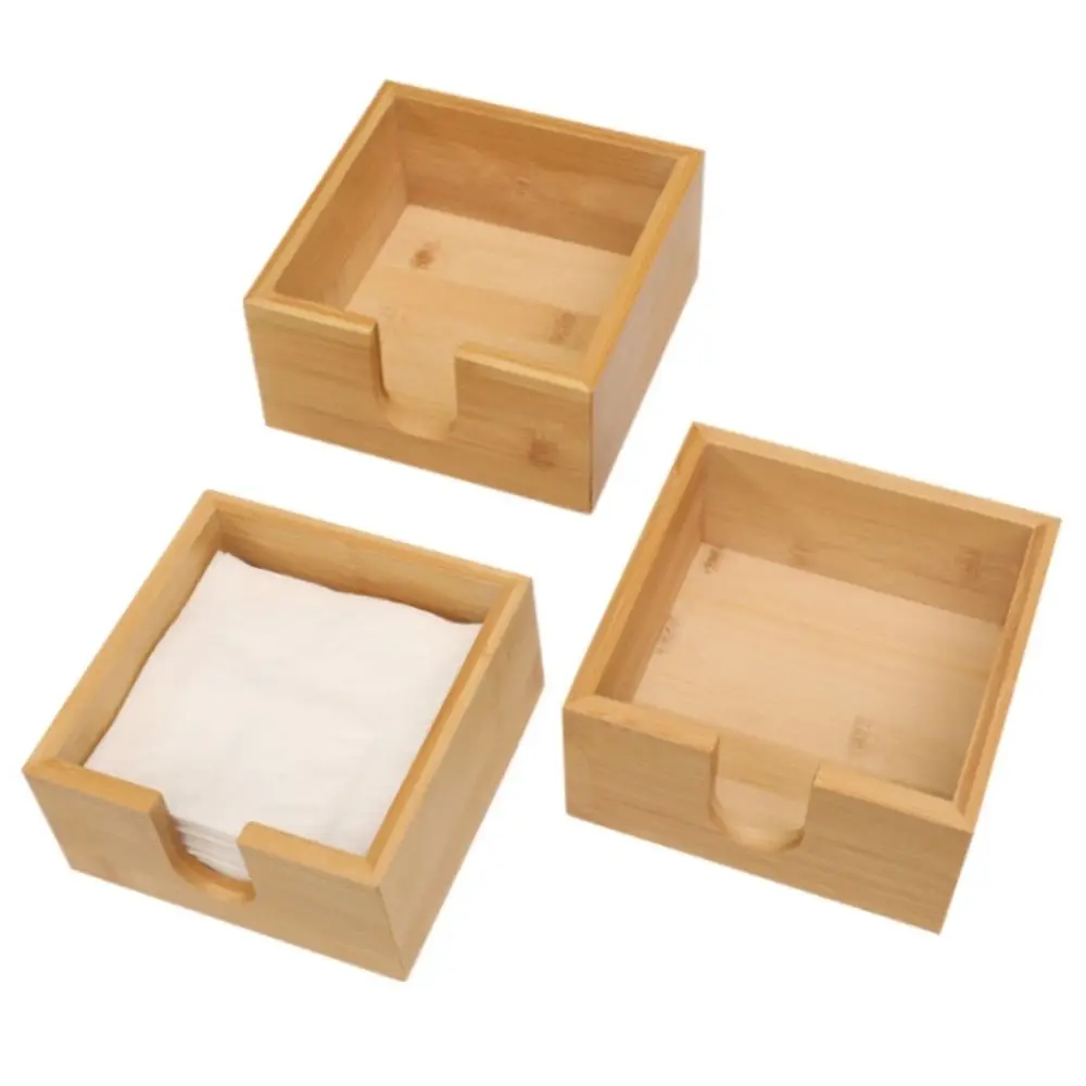 Tissue Box Restaurant Accessory Multi-function Case Bamboo Napkins Living Room Drink Dispenser Dining Table Paper Holder 3