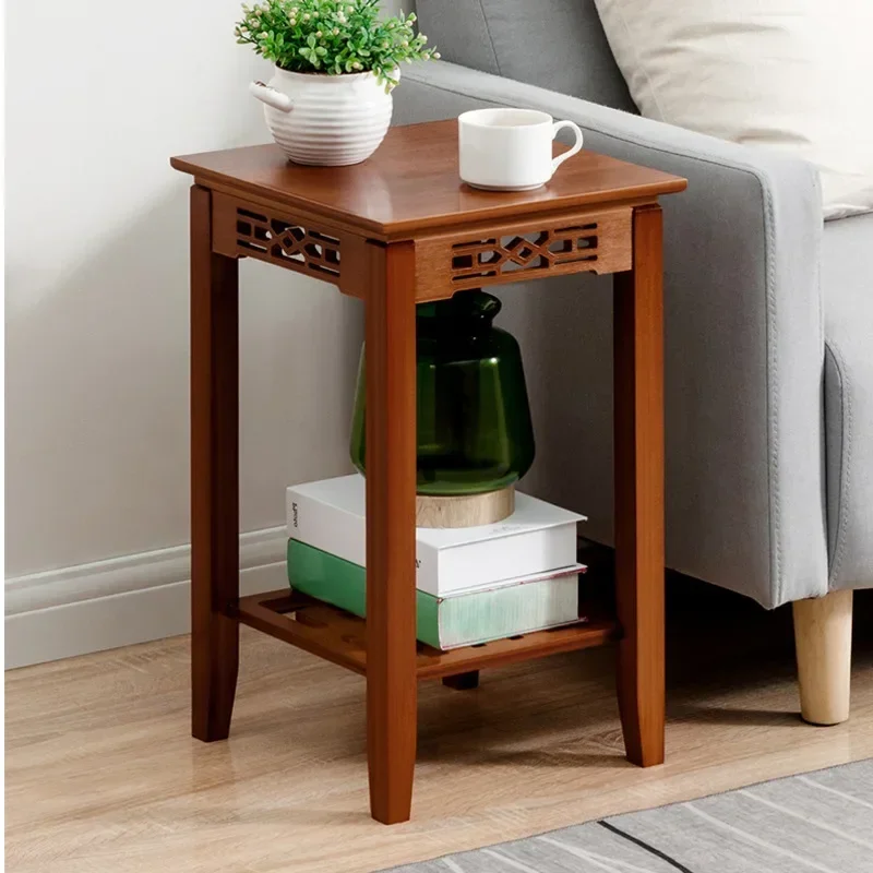 Retro Chinese Coffee Table Natural Bamboo Side Table Living Room Hollow Carved Side Fashion And Beautiful Home Furniture