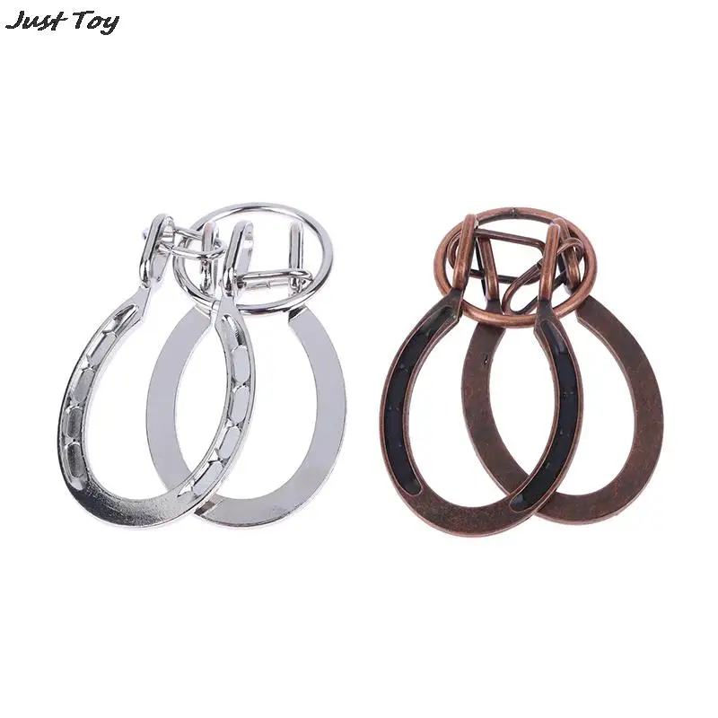 

Metal Puzzle Brain Teaser Ring Removal Adults Kids IQ Challenge Games Old Lock Shackles Solution Brain Teaser Logic Games