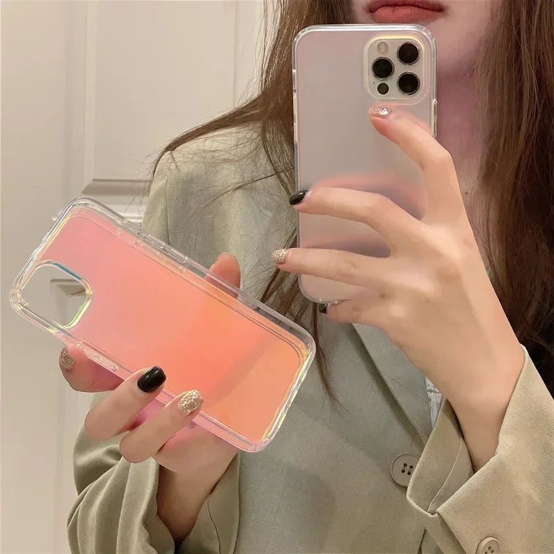 Premium Matte Aurora Gradient Color-Changing Shockproof Case