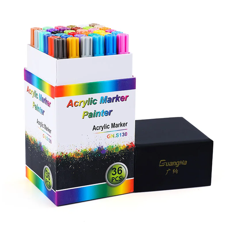 Acrylic Color Marker Pen Stone Ceramic Graffiti Paint Pen Water-based Album Pen Color Marker Pen Painting Stationery memory lmpression 350g thickened sketchbo watercolor pocket painting book suitable for painting gouache mark acrylic color lead