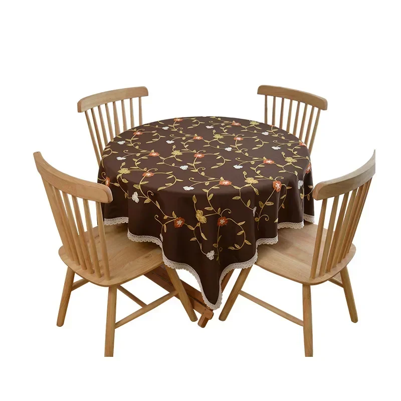 

2023 Party Birthday PVC Lace Waterproof Oil-proof Round Table Cloth