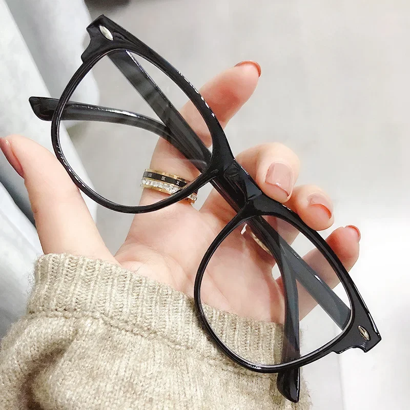 Women's Round Frame Myopia Glasses Vintage Transparent Minus Diopter Glasses Unisex Trend Blue Light Blocking Near Sight Eyewear 5