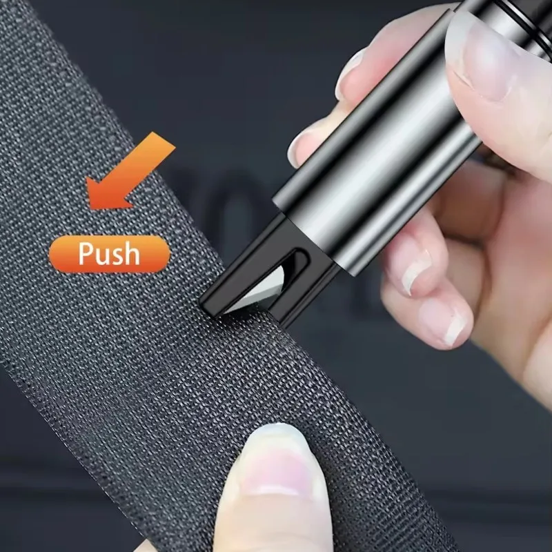 AU05 - 비상 탈출 도구 - 차량 구조용 안전벨트 커터가 있는 알루미늄 합금 안전 망치