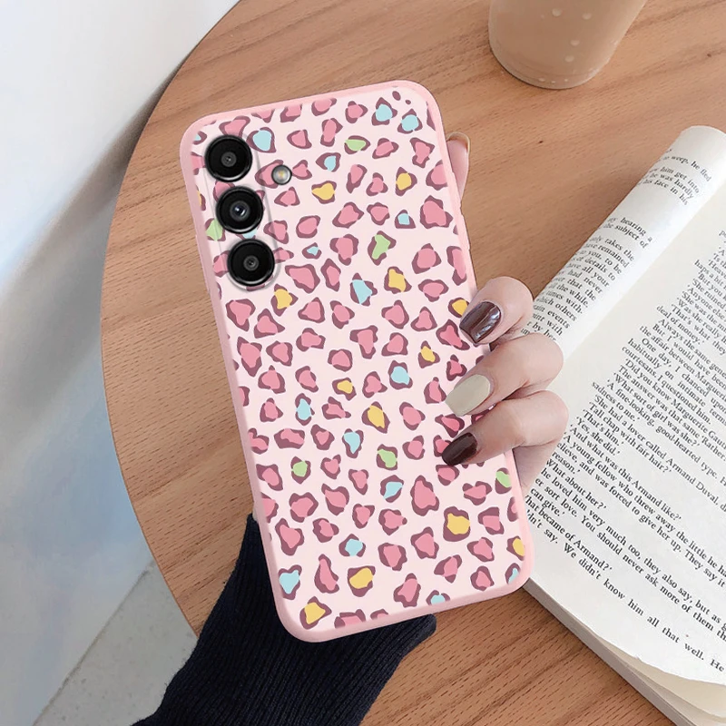 Leopard Print Pattern Soft Silicone Protective Phone Case for Samsung Galaxy A14 5G