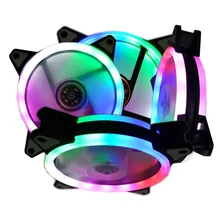 

Desktop host computer case fan 12cm Aurora solar eclipse LED colorful double aperture water-cooled silent radiator