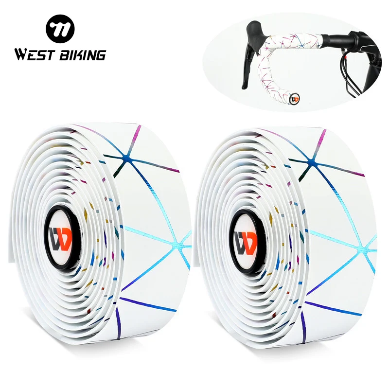 Bike Handlebar Tape Bicycle Handlebar Strap Bike Accessory WEST BIKING Bicycle Handlebar Tape Non-Slip Shock Absorbing Belt Ultralight Wear-Resistant Cycling Strap MTB Road Bike Accessori