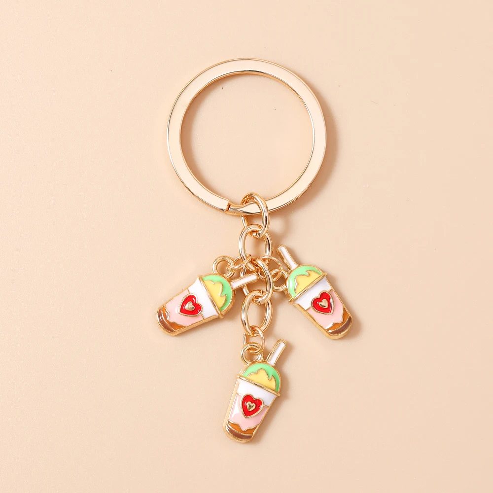 Aihua Niedlicher Bubble-Tea-Schlüsselanhänger für Frauen, Lebensmittel- und Getränke-Schlüsselring, Auto-Schlüsselanhänger, Handtaschenanhänger, Schmuck, Geschenke, Schmuckstücke – Detail 6