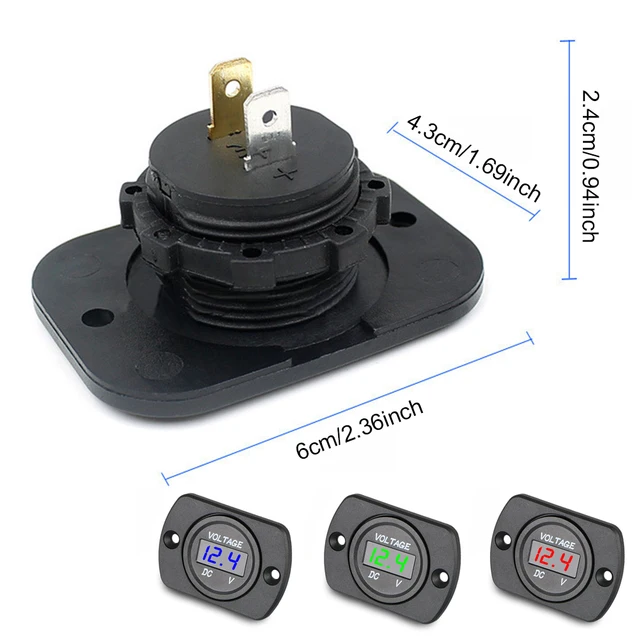 Voltmetro Digitale DC 0-100V Impermeabile - Per Auto, Moto, Barca, Camper (Display LED Rosso) - Foto 3