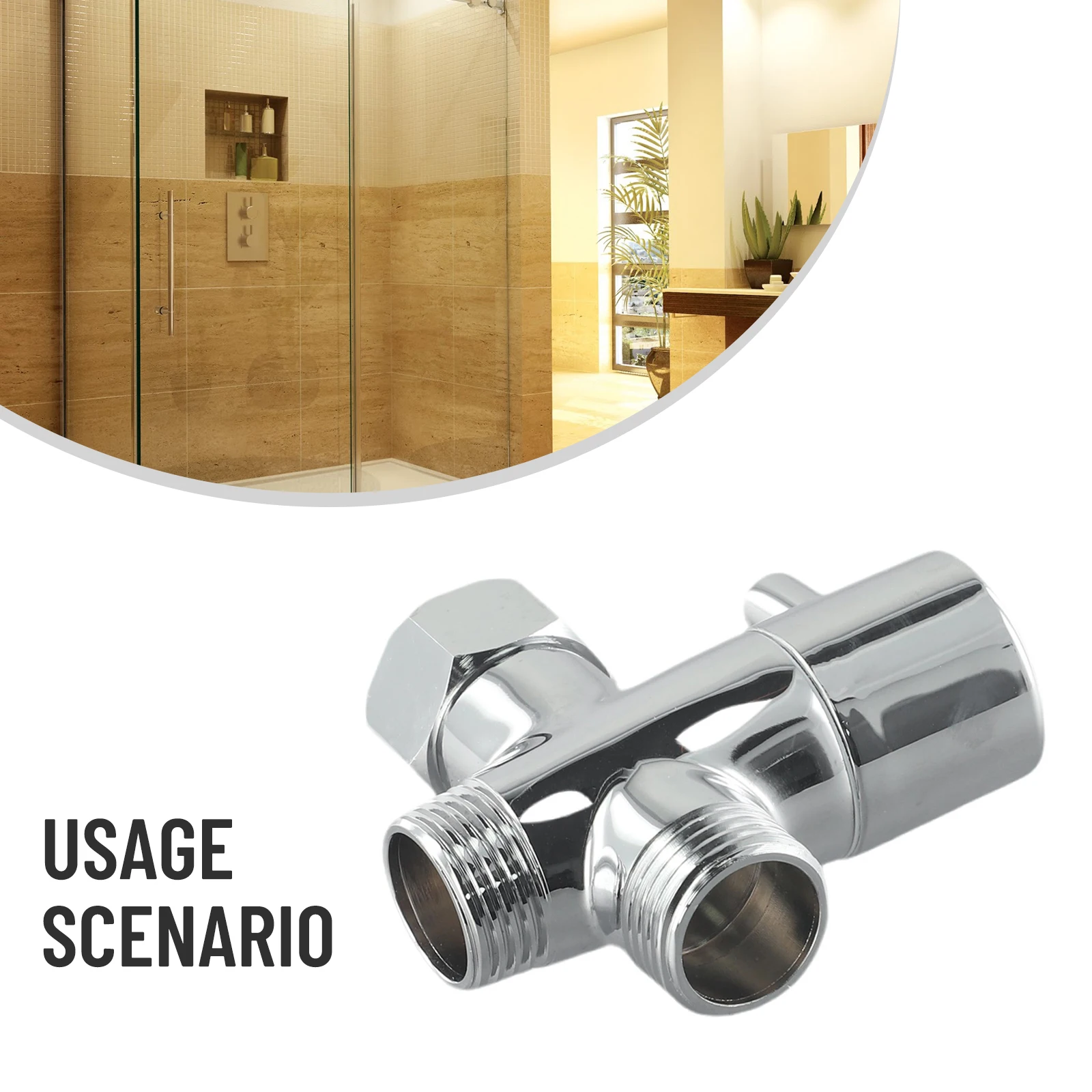 

3-Way Diverter Valve Garden Home 0.6-1.5mpa Kitchen Mixer Tap 4-points Shower Head Angle Valve T-Adapter G1/2in