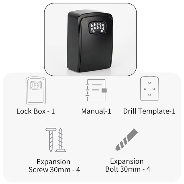 TUYA Fingerprint or Password Safe Key Box Bluetooth Storage Lock Box Smart Life App Wall Mount Security Anti-theft Lockbox 6