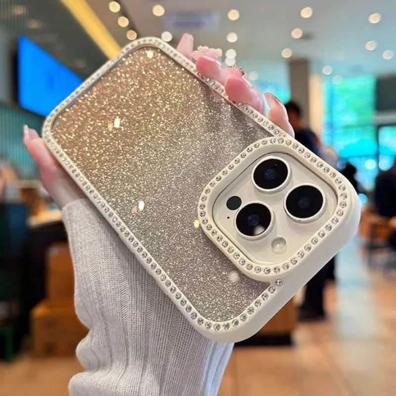 Double-Sided Diamond Gradient Color Dazzling Phone Cover