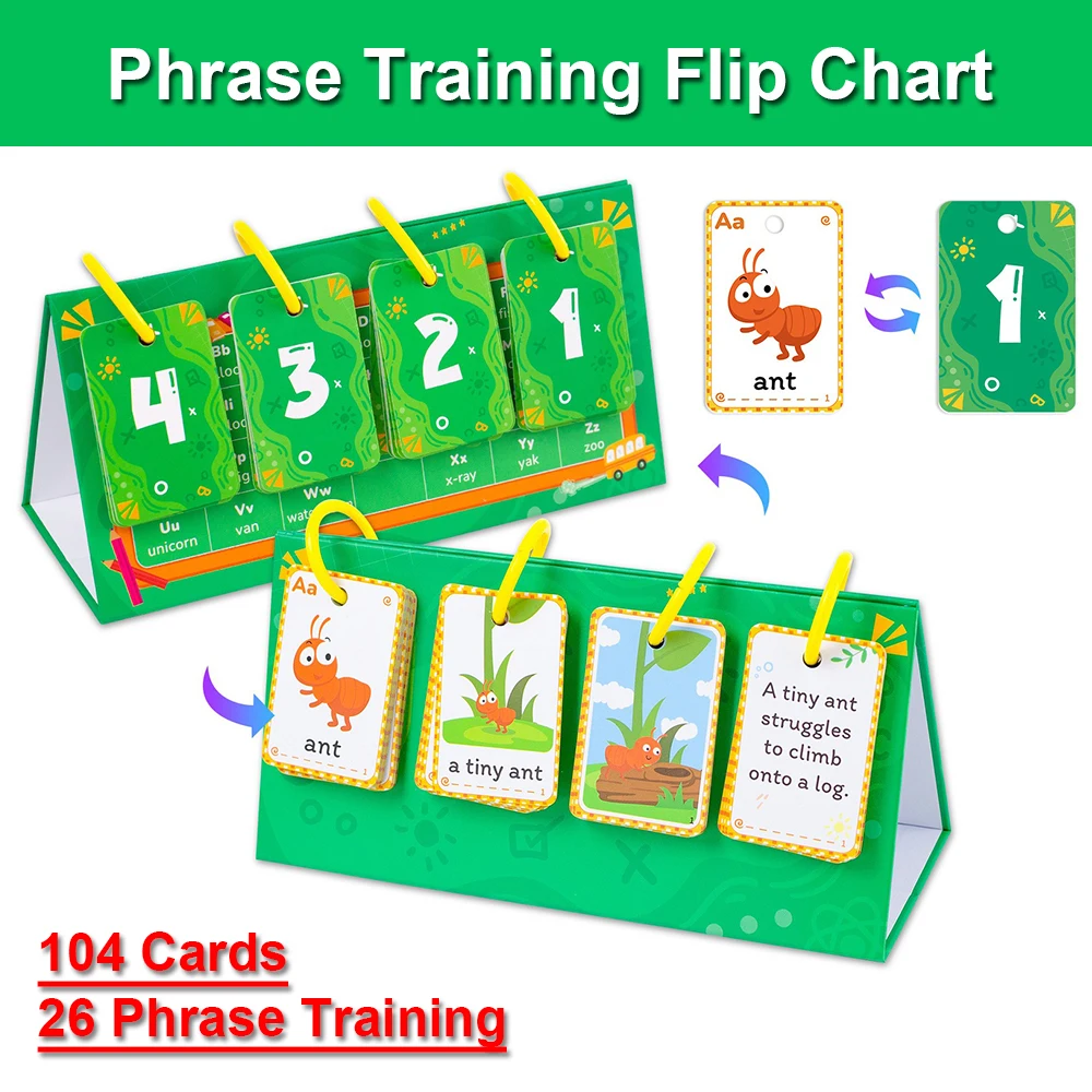 Montessori Kids English Learning Flip Chart Kindergarten Activity Educational Tool Teacher Teaching Aids Special Speech Therapy 3