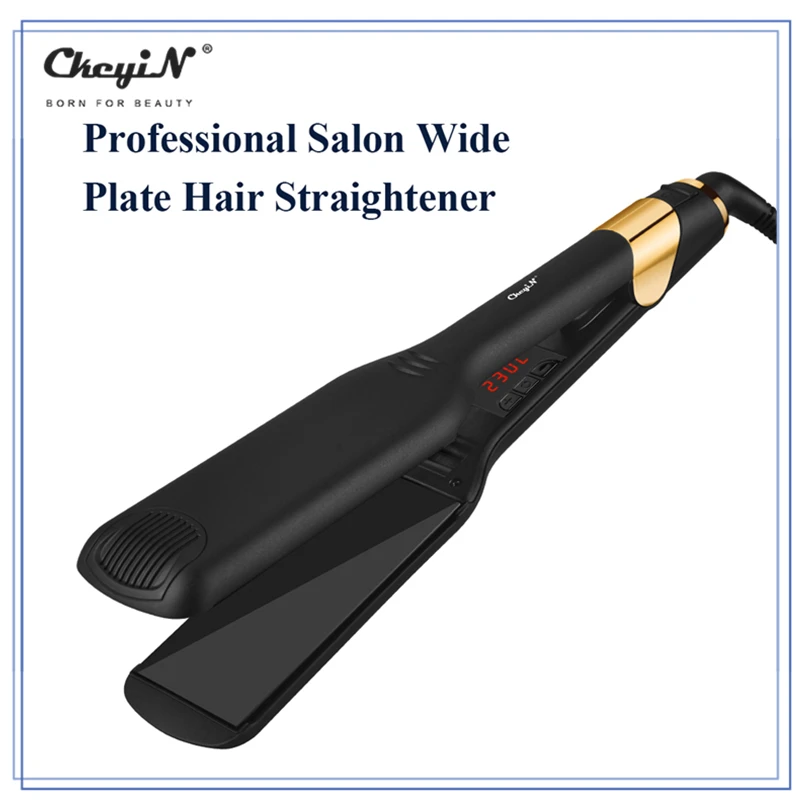 CkeyiN55MMWidePlatesHairStraightenerwith13TemperatureSettings