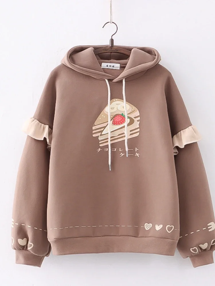 Korean Fashion Kawaii Hoodies Women Harajuku Bear Anime