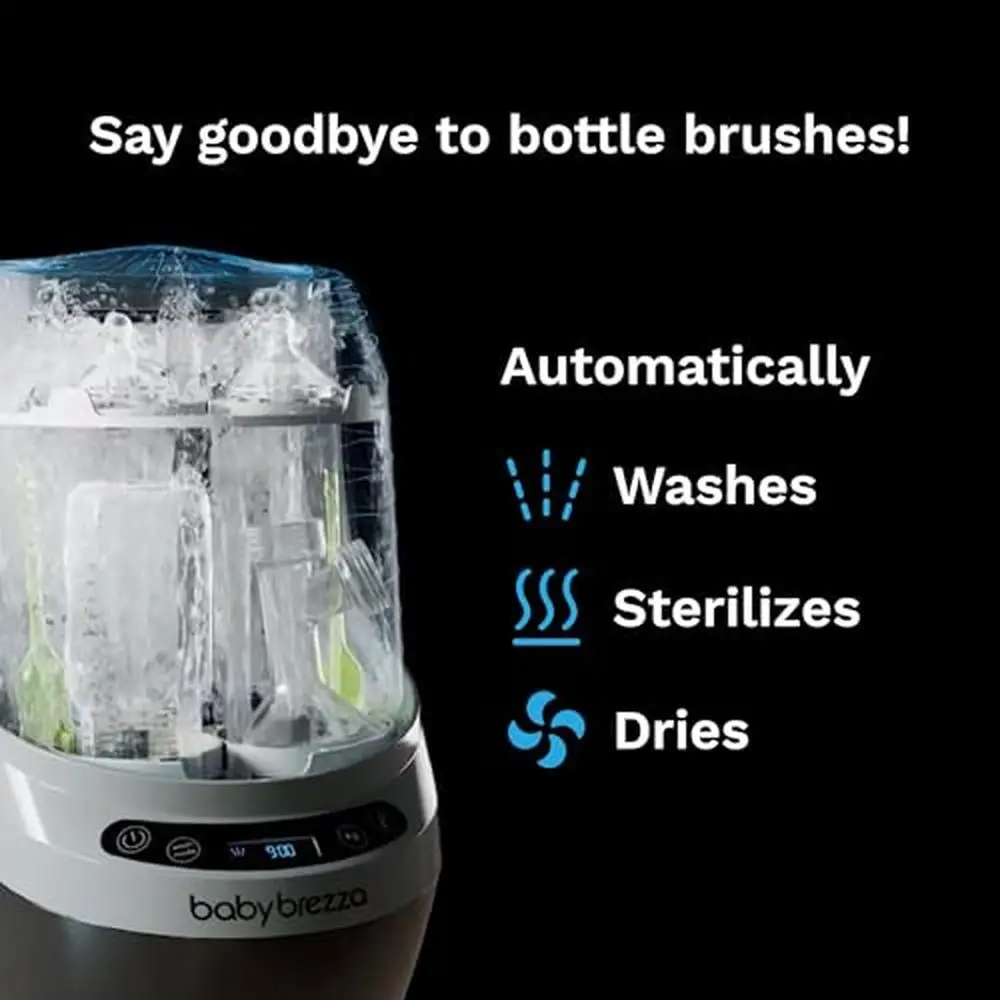 Bottle Washer Sterilizer Dryer All in One Machine Cleans Bottles Pump Parts & Sippy Cups 20 High-Pressure Spray Jets 99.9% 2