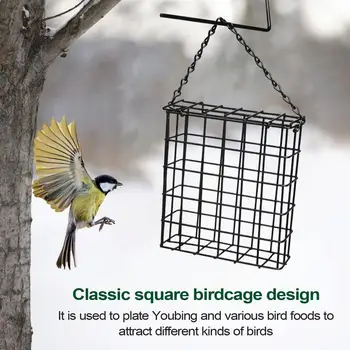 Metal Suet Ball Bird Feeder with Hanging Chain Squirrel Proof Bread Block Bird Food Device Outdoor Garden Hummingbird Feeders - Image 2
