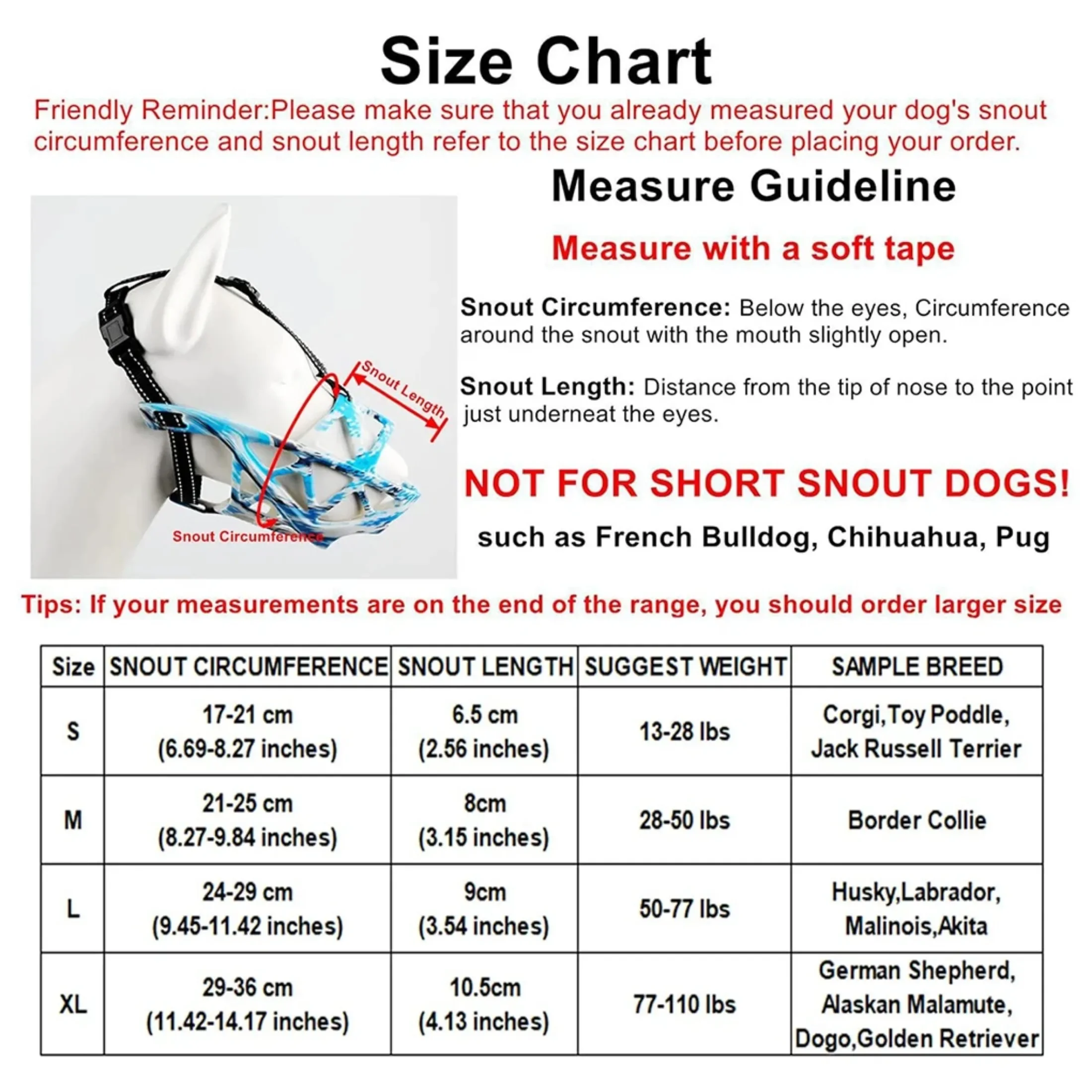 Dog Muzzle for Large Medium Small Dogs Pet Basket Adjustable for Grooming Drinkable Sturdy Cage dog muzzle