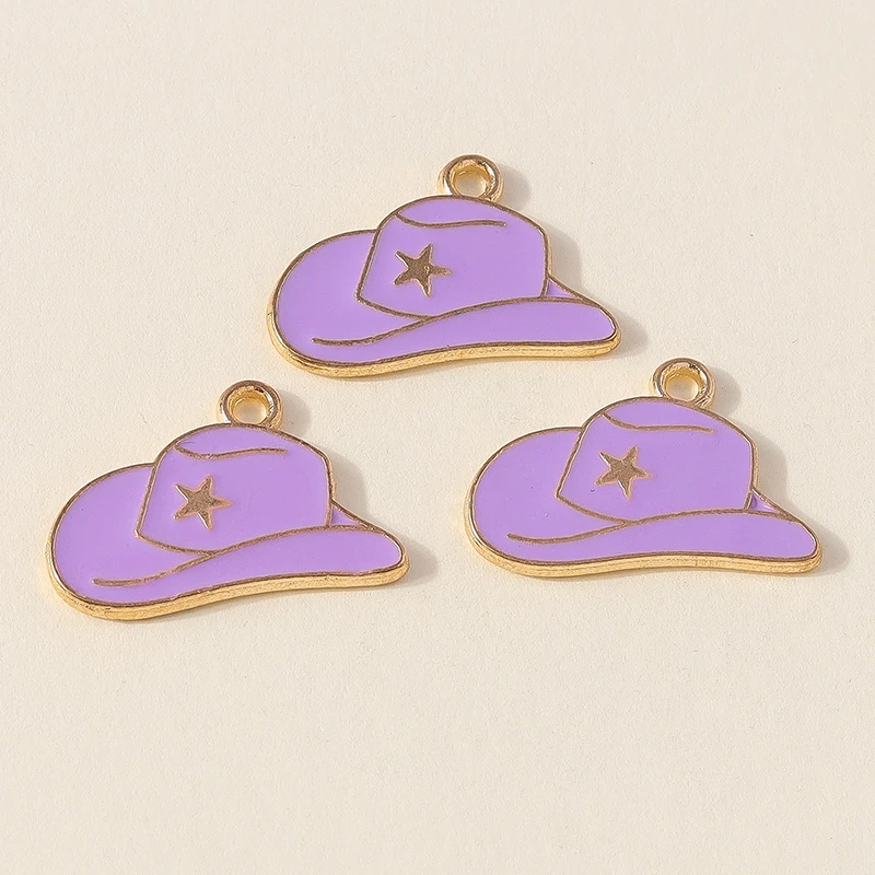 Leslie 10 Stück hübsche Mädchen-Cowboystiefel und Hut-Charms-Anhänger für Schmuckherstellung, Halskette, Ohrringe, DIY, Cowgirl-Hut-Charm, Geschenke – Detail 8