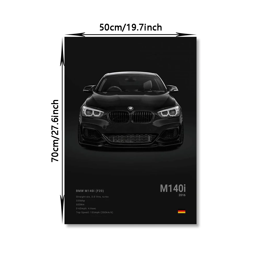 Car Wall Art Print Famous Cars M5 918 GT3 Canvas Wall Art Print Poster G63 STO SLS Decorative Mural Modern Home Decor Birthday Gift Unframed