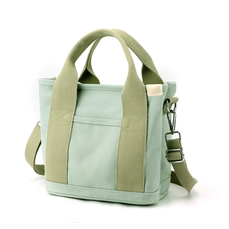 Fashionable canvas large capacity handbag, adjustable shoulder strap, multiple pockets, single shoulder bag for daily work, trav