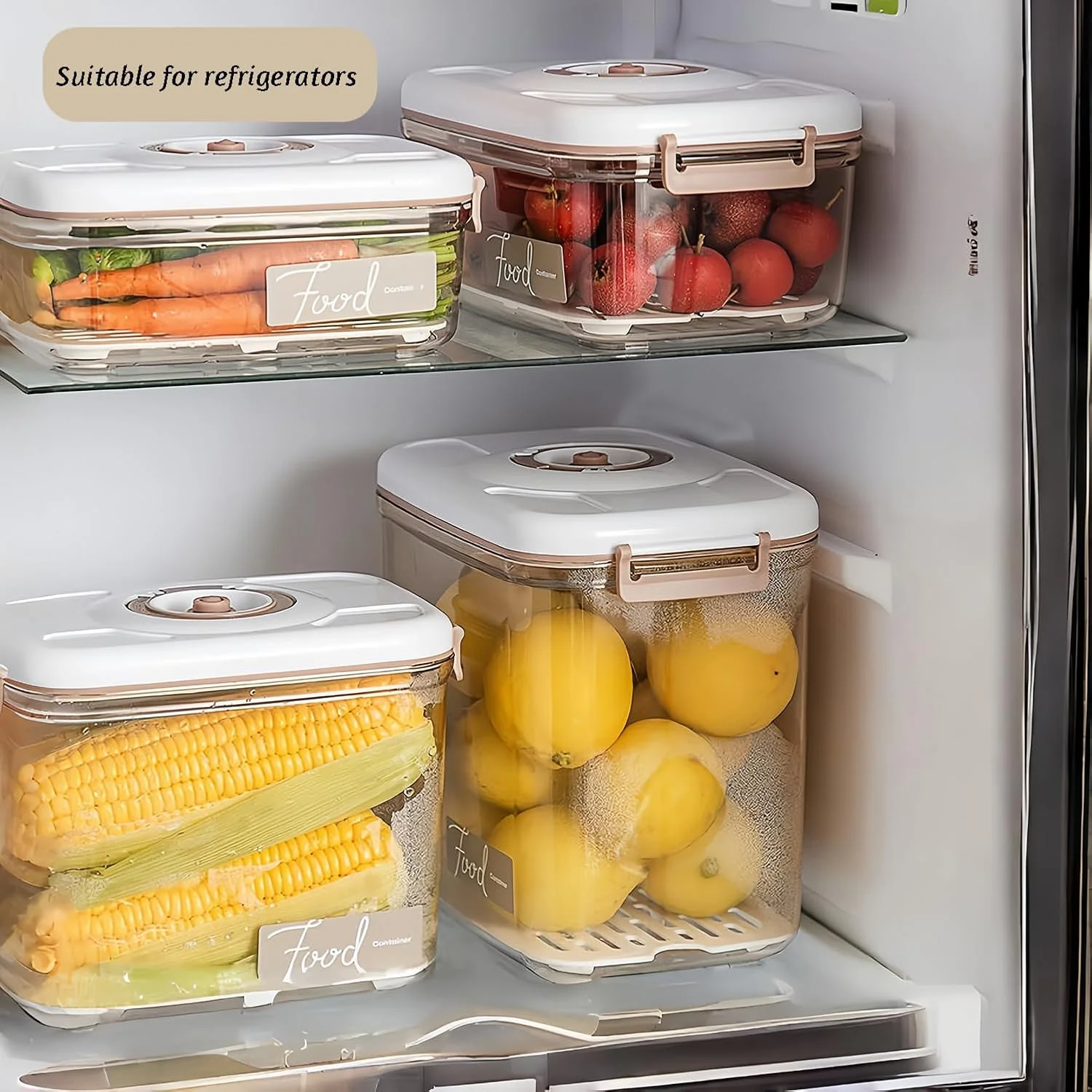 Food Vacuum-Compatible with Green Color Vacuum Food Containers, Save Space and Money, Extend Shelf Life