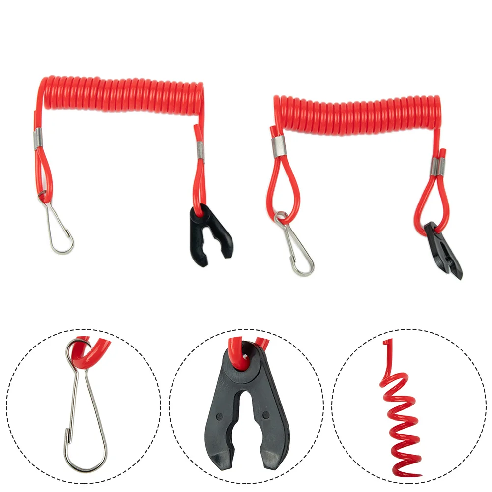 New Durable Hot Sale Useful Engine Switch Lanyard 2pcs Safety Kill Stop Outboard Plastic Waterproof 160cm Boat