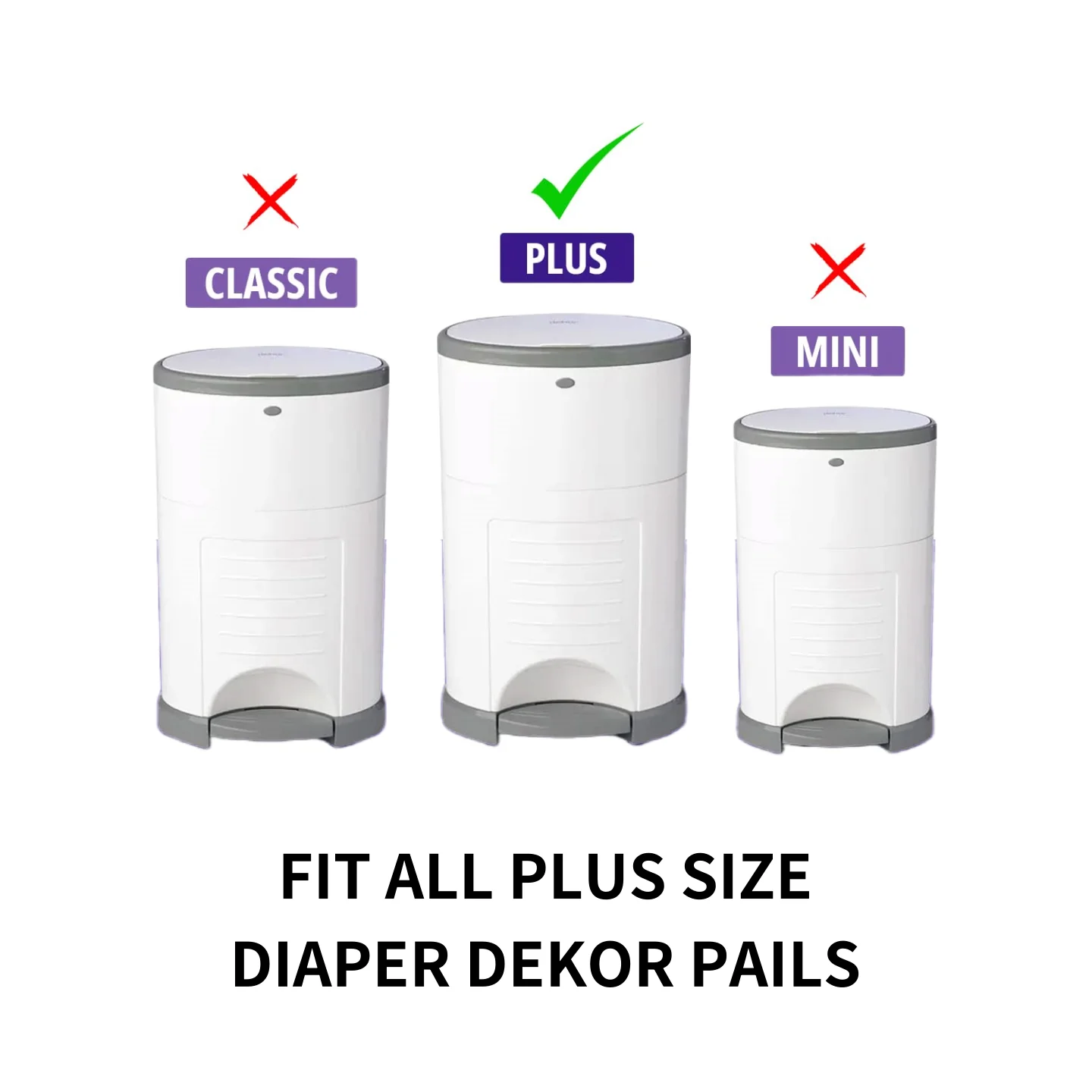 Diaper Pail Refills Bags Compatible With Dekor PLUS