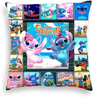 Stitch Cushion Cover Disney Lilo & Stitch Pillowcase Plush Toy Anime Kawaii Pillowcase Home Room Decoration Children Gift 2