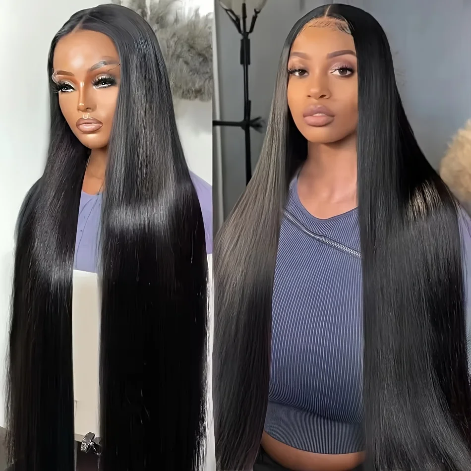 Density 30 40 Inch 13x6 13x4 HD Lace Front Human Hair Wigs Brazilian Straight HD Lace Frontal Wig 13x6 Raw Hair Wig For Women