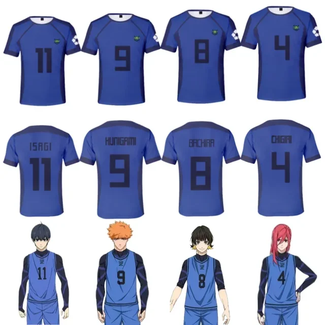 T-shirt de football Isagi Yoichi, Anime japonais, Cosplay Hyoma Chigiri Meguru Bachira, Tee-shirt original pour enfants 1