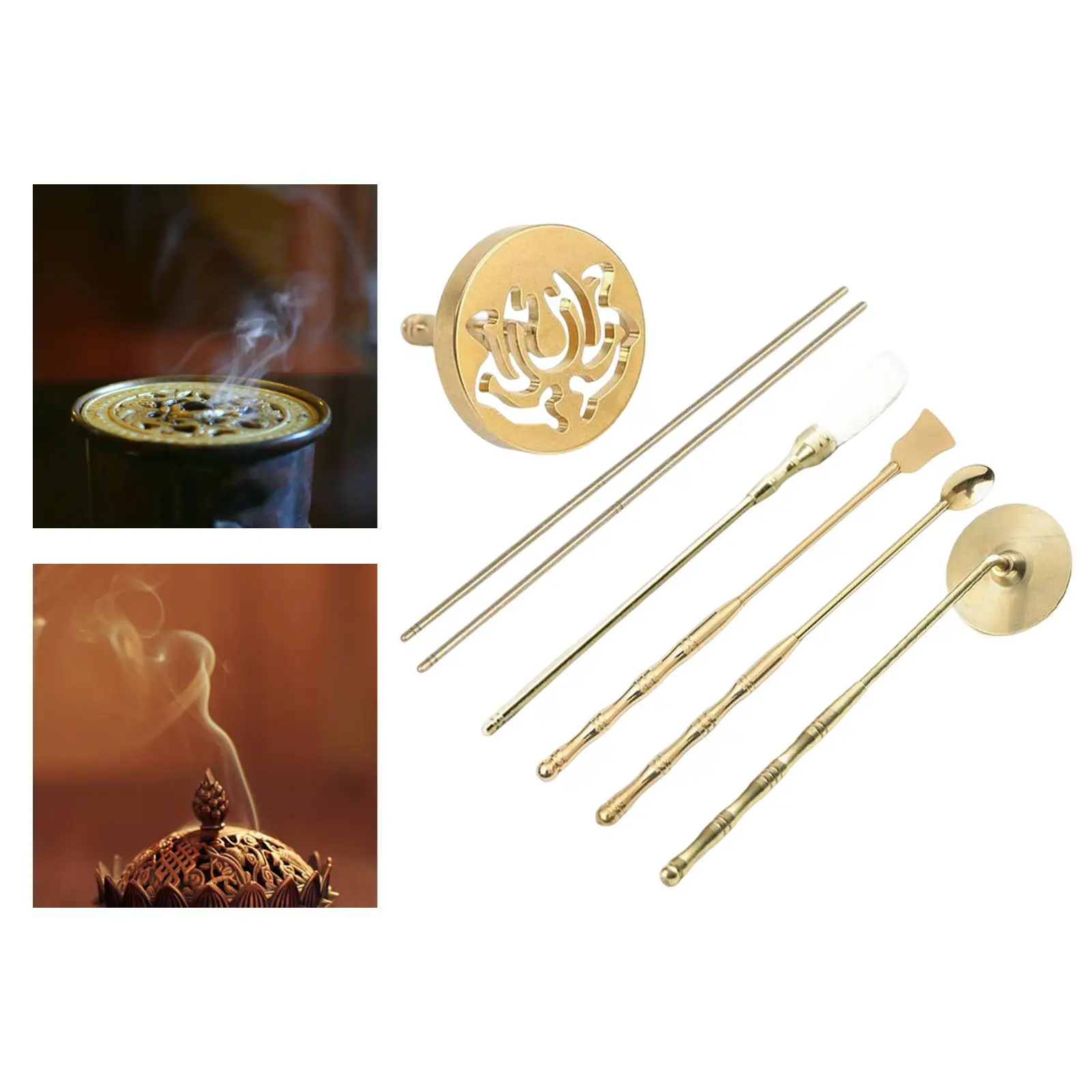 

Incense Making Ash Press Incense Brush Incense Shovel Incense Modeling Tool Copper Incense Tool Set for Home DIY Craft Holidays