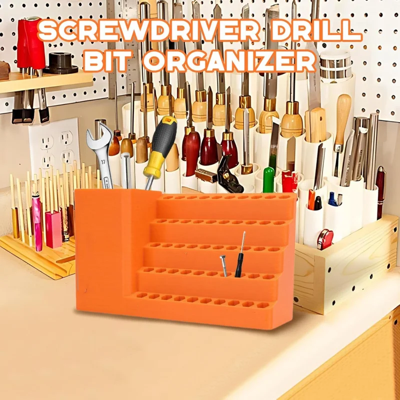 50홀 육각 드라이버 비트 보관함 1/4인치 임팩트 드라이버 비트 홀더 정리함 내구성 있는 공구함 DIY 및 작업장용